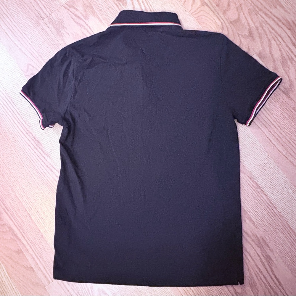 Moncler Men's Polo in Black with Red Accents Size Medium $395 - Picture 9 of 16